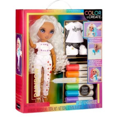 Rainbow High Color & Create - Paarse ogen - 27 cm - Modepop