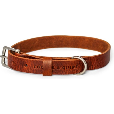 Cooper & Quint No Fuss - Halsband Hond - Leren Halsband Hond - Bruin - Medium