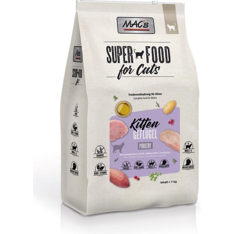 MAC's Kittenvoer - Kattenbrokken Droog - Gevogelte - 7kg