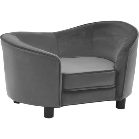 vidaXL-Hondenbank-69x49x40-cm-pluche-en-kunstleer-grijs