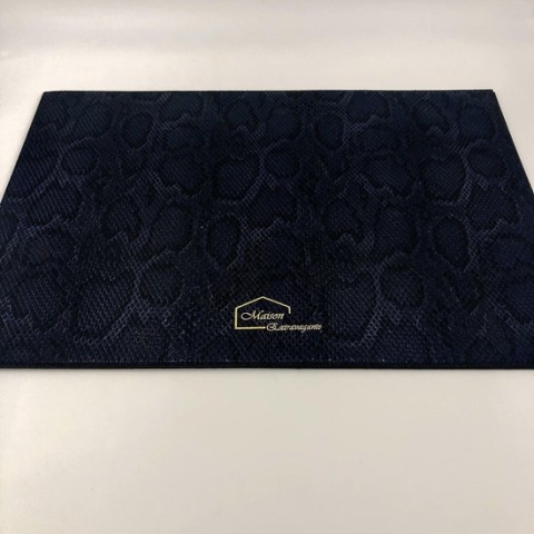 Maison Extravagante - Luxe placemat Python Blue van hoogwaardig PU leder - Set van 6 - Anti-Slip placemat - Waterdicht - Vuilafstotend - Blauw - 45cm x 30cm - geschikt voor thuis, eetkamer en keuken