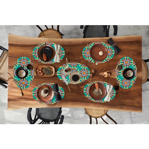 Placemats ovaal - Onderleggers - Ovale placemats - Patronen - Abstract - Groen - 8 stuks