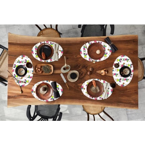 Placemats ovaal - Onderleggers - Ovale placemats - School - Konijnen - Dieren - Kinderen - Patronen - 6 stuks