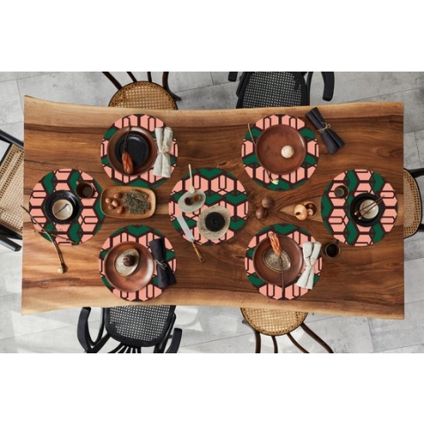 Ronde placemats - Onderlegger - Placemats rond - Kubus - Patronen - 3D - 8 stuks