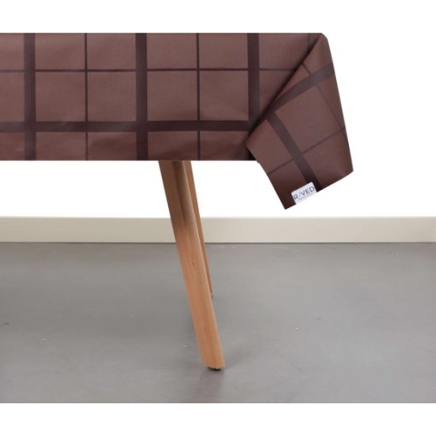 Raved Tafelzeil Vierkant Uitwasbaar  140 cm x  250 cm - Donkerbruin - Waterafstotend