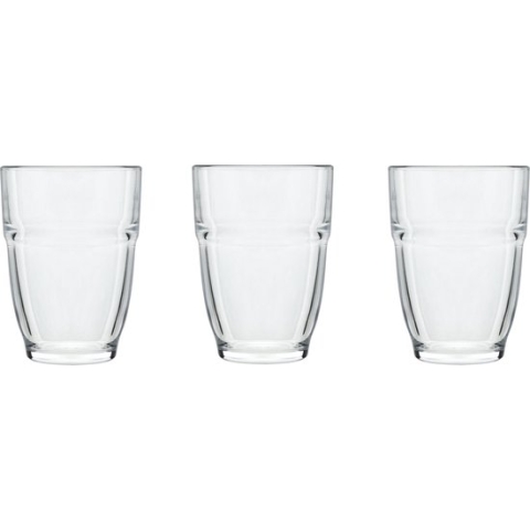 24x Stapelbare waterglazen/drinkglazen transparant 265 ml - Glazen - Drinkglas/waterglas/sapglas