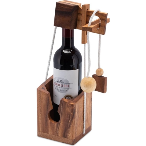 flessenkluis - snoerpuzzel - Denkspel - Puzzelspel- Geduldspel - Logicaspel van edel hout