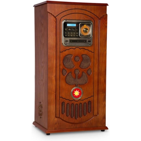 Musicbox jukebox platenspeler CD speler BT USB SD FM tuner hout