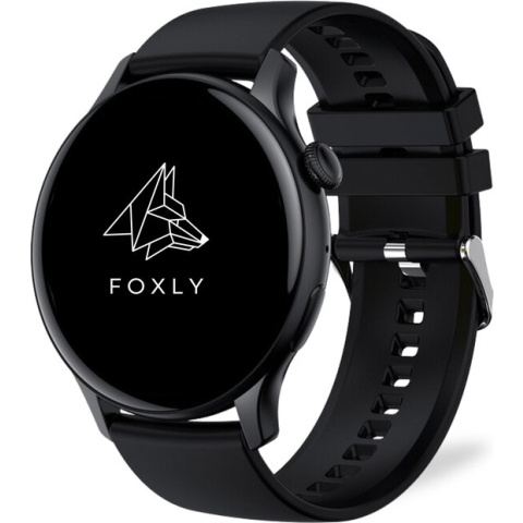 FOXLY® Amoled Smartwatch 46mm - Smartwatch Heren - Smartwatch Dames – HD - Stappenteller - Kcal Teller - Slaapmeter - Hartslagmeter - Saturatiemeter - iOS en Android - Zwart