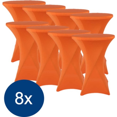 Statafelrok Oranje 80cm - Statafelhoes - Tafelrok - Set van 8 - Tafelrokkenshop.nl