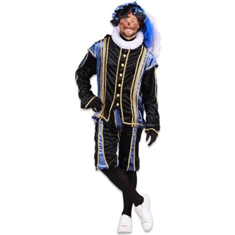 Piet velours Bilbao blauw/zwart (mt M)