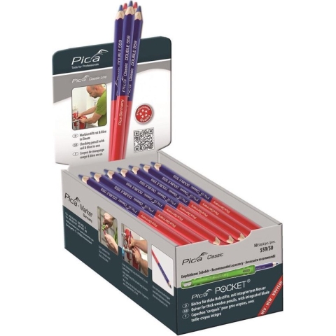 Pica PI559-50 Dubbel potlood - 175mm - Rood/Blauw (50st.)
