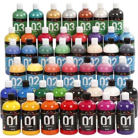 A-Color Acrylverf, diverse kleuren, 45x500 ml/ 1 doos
