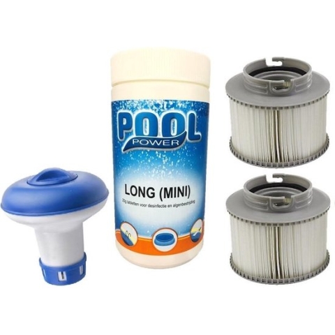 2x Mspa filter cartrigde set met 1kg chloortabletten en chloordrijver pakket (o.a. Aldi / Lidl Spa)