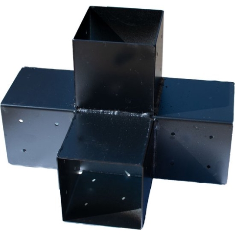 Pergola Hoekverbinding met Verlenging Zwart voor 15 x 15 cm balken kubus model | Per Stuk