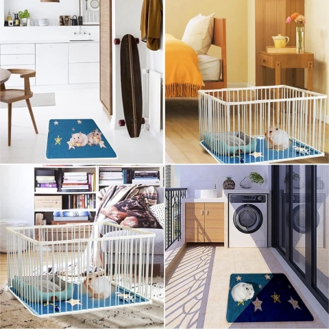 2 stuks cavia's kooivoeringen, hamster cavia bed beddengoed, waterdicht wasbaar herbruikbaar plaskussen voor kleine dieren cavia's, hamsters en konijnen, met reinigingsgereedschap