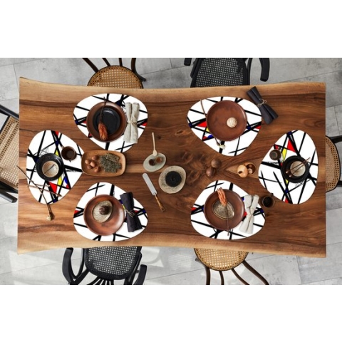 Placemat organisch - Placemats organic - Onderleggers - Patronen - Abstract - Kunst - 6 stuks