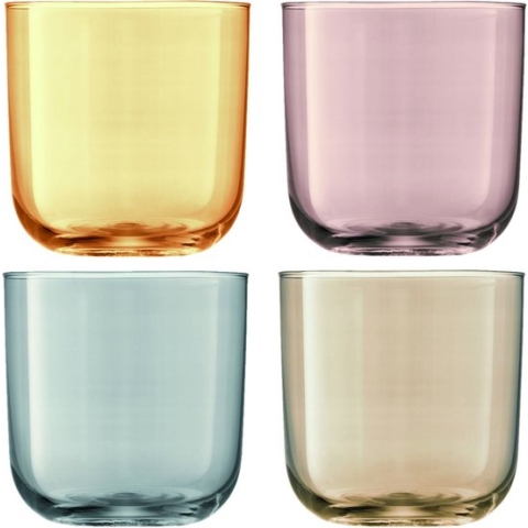 LSA Polka Waterglas - 420 ml - 4 Stuks - Metallic Assorti