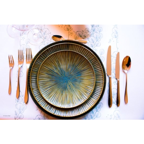 Fine2Dine Halo Serviesset 6 Persoons - Sterk Porselein - Reactieve Glazuurlaag - Inclusief Borrelplank