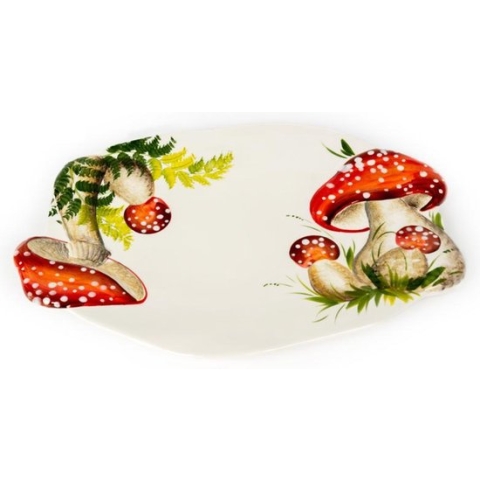 Schaal ovaal paddenstoel rood witte stippen groot 45 x 30 cm | RW05 | Piccobella