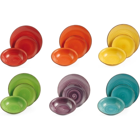 Villa d'Este Home Baita Serviesset - Meerkleurig - 18 delig - Aardewerk