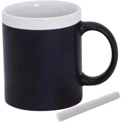 20x stuks krijtbord koffie mok in het wit - beschrijfbare koffie/thee mok/beker
