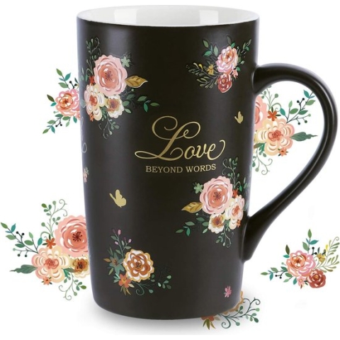 18 oz Keramische Koffiemok Drinkbeker Gepersonaliseerde Liefde Bloemen Koffiemokken met Handvat Beste Vriend