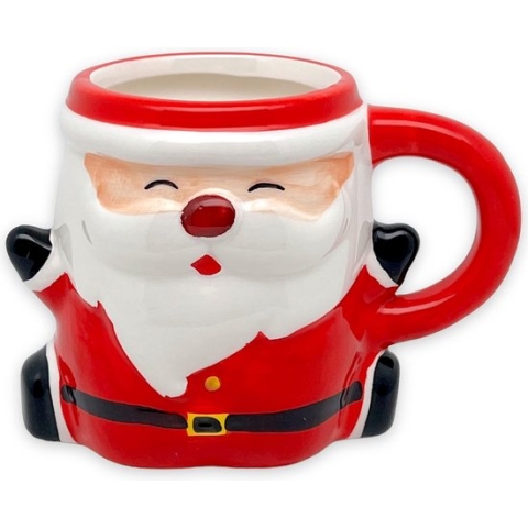 funshopping Keramische Kerstmok met Handvat 350 ml voor Warme en Koude Dranken (Kerstman 300 ml met Warme Chocolademelk)