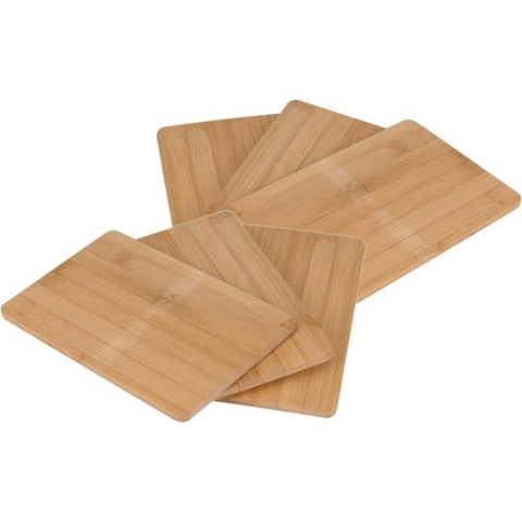 Bamboe Snijplanken 22 x 14 cm - Set van 6 - Houten Keukenplank - Snij- en Serveerplank Natuurlijk