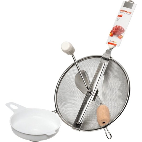 Behoud Set S- Keukenzeef en Behoud Trechter voor Jam, Mus of Pap - 20 cm Diameter - Bijzonder Gemakkelijk Schoonmaken (2 Stuks)