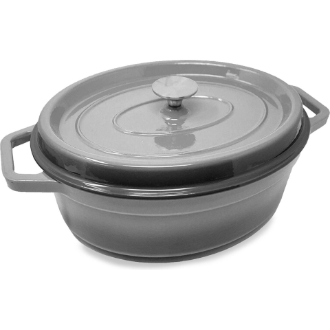 Podolica braadpan 5,5 liter casserole gietijzer geëmailleerd ovaal twee handvaten