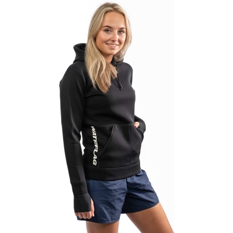 Watrflag Neopreen Hoodie Ipanema - Dames - Zwart - 1,5 mm neopreen hoodie voor allround watersport M