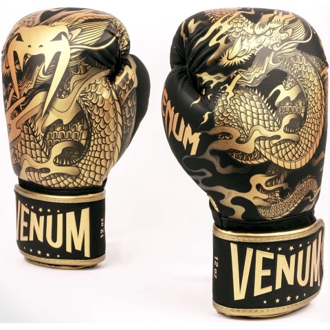 Venum Bokshandschoenen Dragon's Flight Zwart Goud 14 OZ