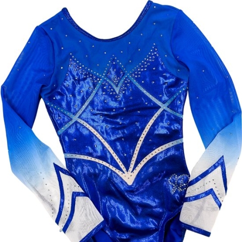Sparkle&Dream Gympakje Turnpakje Noa Blauw - CLA | maat 140 - Voor turnen en gymnastiek