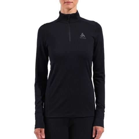 Odlo Natural Merino 200 Half Zip Turtle Neck LS Thermoshirt Vrouwen - Maat S