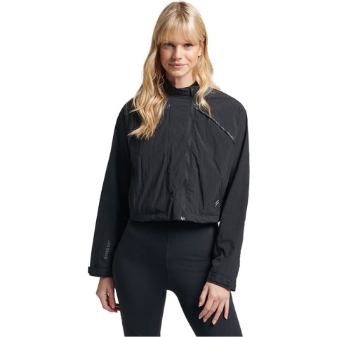 Superdry Run Cropped Weatherproof Jasje Zwart S Vrouw