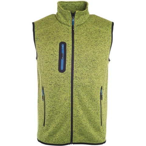 James and Nicholson Heren Gebreid Vlies Vest (Kiwi Melange/Royal)