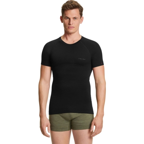 FALKE Wool-Tech Light thermoregulerend anti zweet Thermisch Ademend Sneldrogend sportondergoed sportshirt heren zwart - Maat XXL
