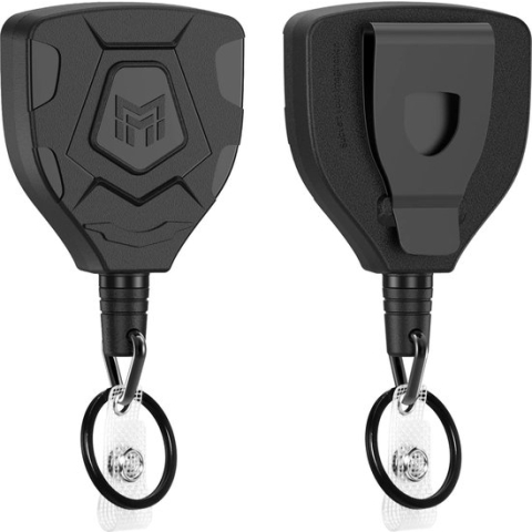 Duurzame trekbare sleutelhanger met riemclip, trekbare identiteitskaart, trekbare ID-kaart met 80 cm stalen koord en sleutelring, 226,8 g treksterkte, verpakking van 2 stuks