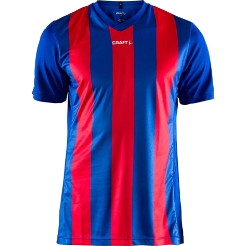 Craft Progress Stripe Shirt Korte Mouw Heren - Royal / Rood | Maat: M
