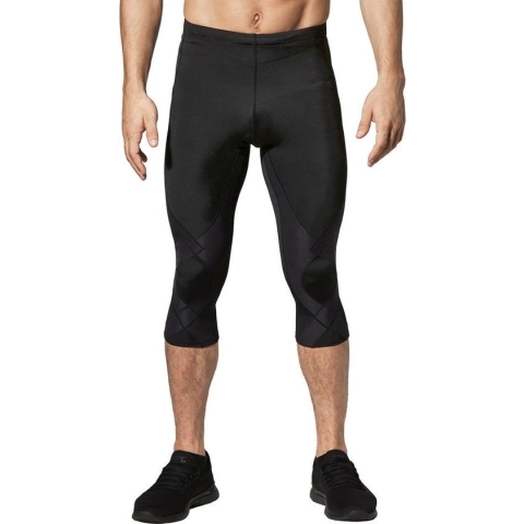 CW-X - Stabilyx 3/4 Compressiebroek - hardloopbroek  - heup, rug en knie ondersteuning - heren - Zwart - maat XL