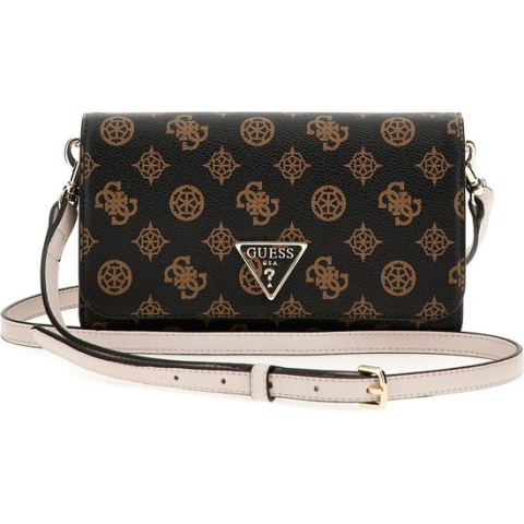 Guess Noelle Xbody Flap schoudertas - Bruin multi - Maat Geen