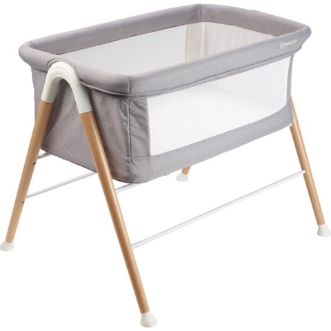 BabyGO Luxe houten wiegje - Good Night - Grijs