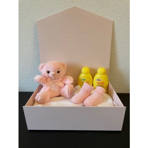 Kraamcadeau SoftTouch Beer Roze Meisje
