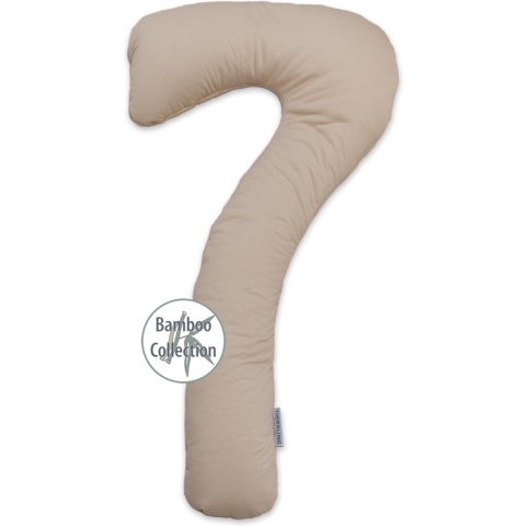 Theraline my7 Zijslaapkussen - Bamboo-Collection - Cappuccino 166 | Zwangerschapskussen | Voedingskussen | Lichaamskussen | Body Pillow