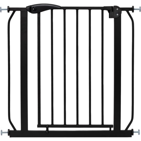 ib style® Berrin XXL Traphekje - EXTRA BREDE DOORGANG - Zonder Boren - Klembevestiging - Auto Close - 90° Stop - 135-145 cm - ZWART