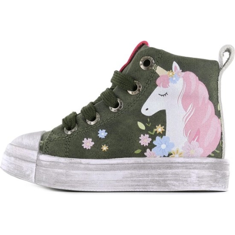 Sneakers | Meisjes | Green Unicorn | Leer | Shoesme | Maat 22