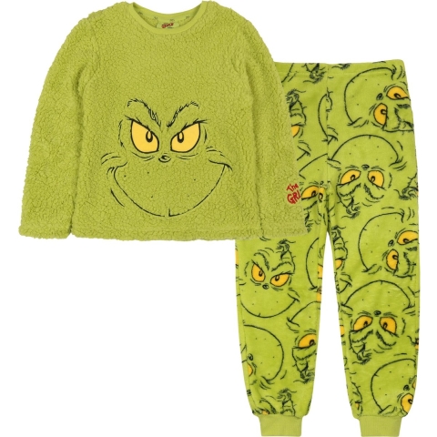 De Grinch Kinderkerstpyjama, Warme, Polaire Pyjama voor Jongens en Meisjes
