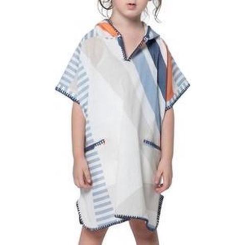 Surfponcho Kind Bora - 2-3 jaar - jongens/meisjes/unisex pasvorm - poncho handdoek voor kinderen met capuchon - zwemponcho - badcape