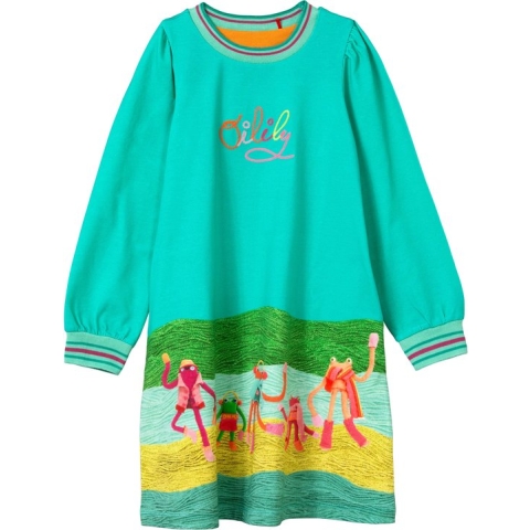 Oilily Dejavu - Jurk - Meisjes - Groen - 110